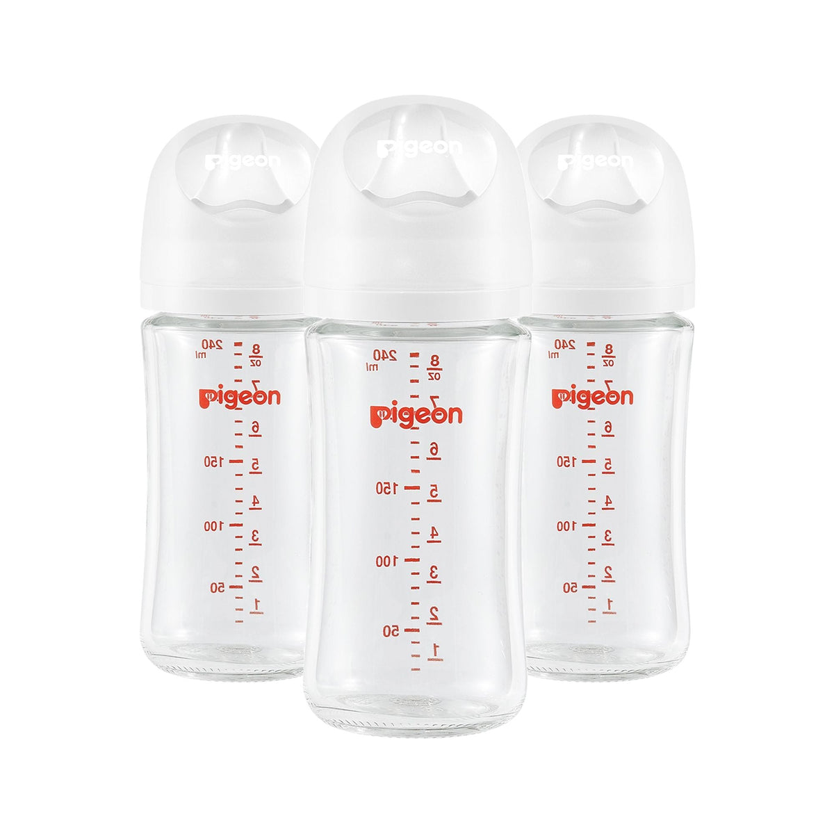 Glass Bottle with Silicone Nipple (M), 8-oz, 3 Months+, 3-pk M7F1 - product image 1
