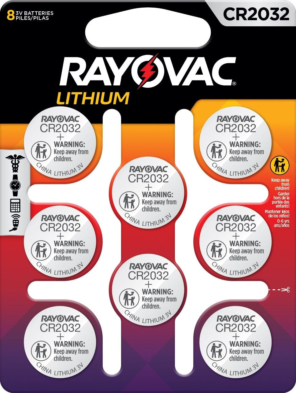 CR2032 Lithium Coin Batteries, 8-ct S6J3 - product image 1