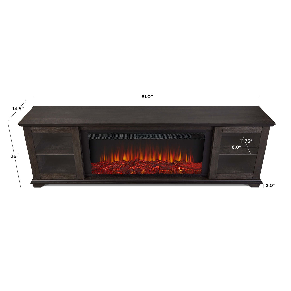 Flame Benjamin Landscape Electric Fireplace TV Stand, 81-in, 1500W, Includes Remote Control, Weathered Wood A4I8 - product image 7