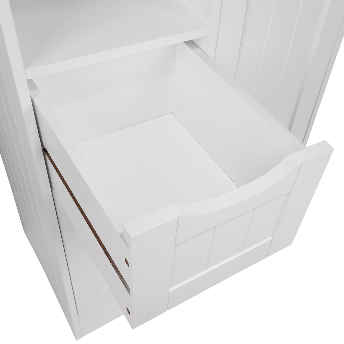 Home Ashland Single Door Bathroom & Laundry Storage Cabinet with 3 Drawers, Open Cubby & Adjustable Shelf, White X3U9 - product image 2