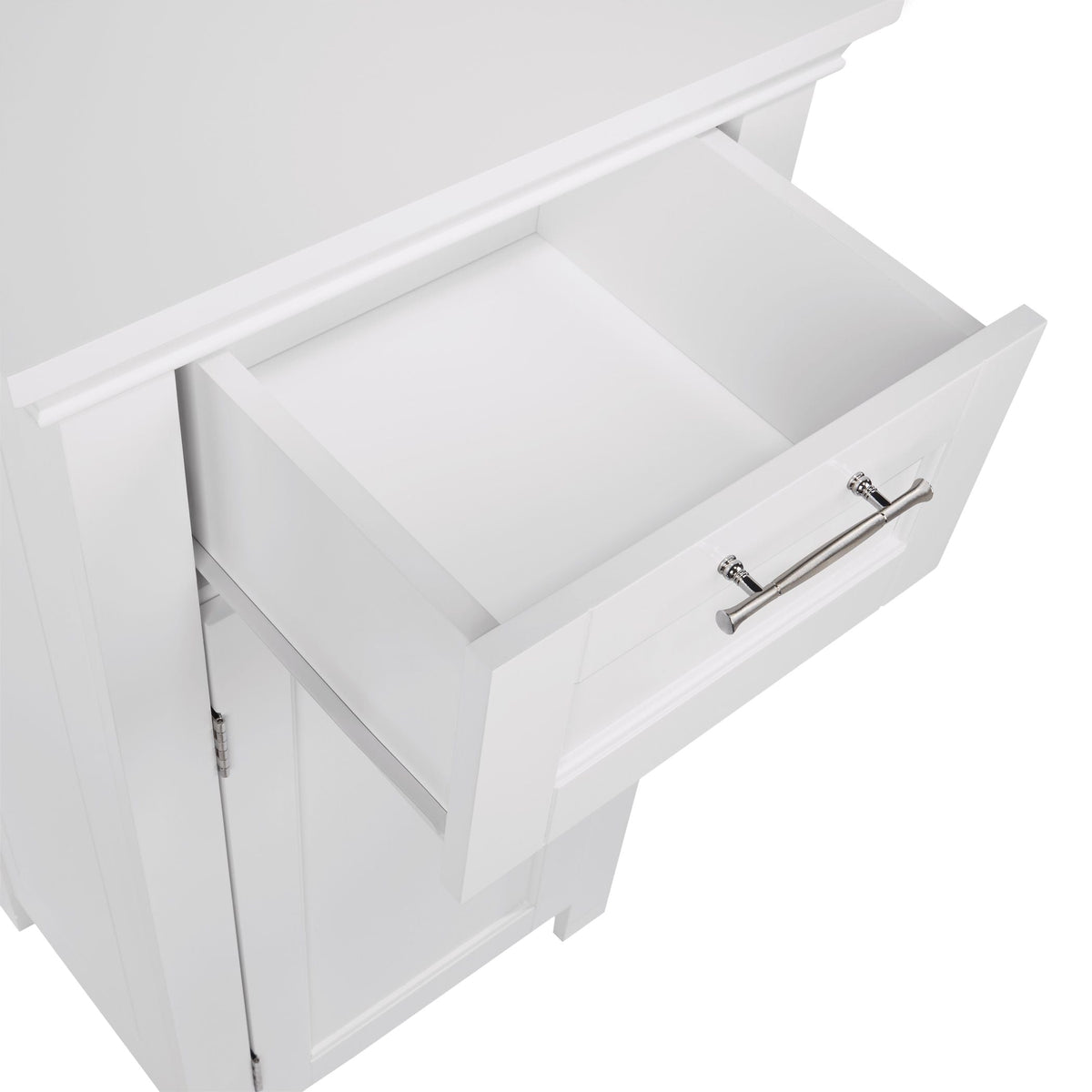 Home Somerset Single Door Bathroom & Laundry Storage Cabinet with Drawer & Adjustable Shelf, White T3Z0 - product image 3