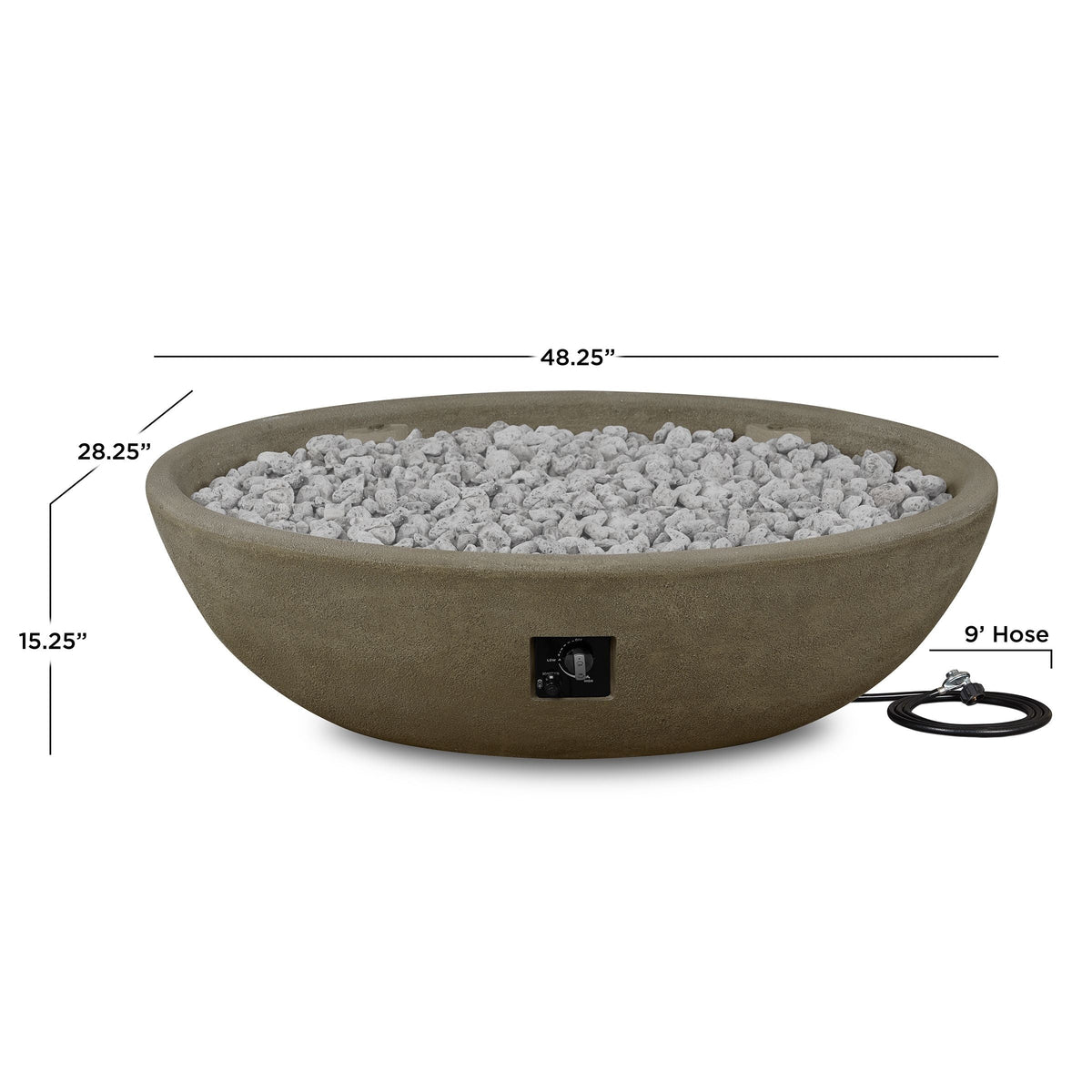 Oval Concrete Propane Fire Pit in Glacier Gray, 48-in F9G6 - product image 3