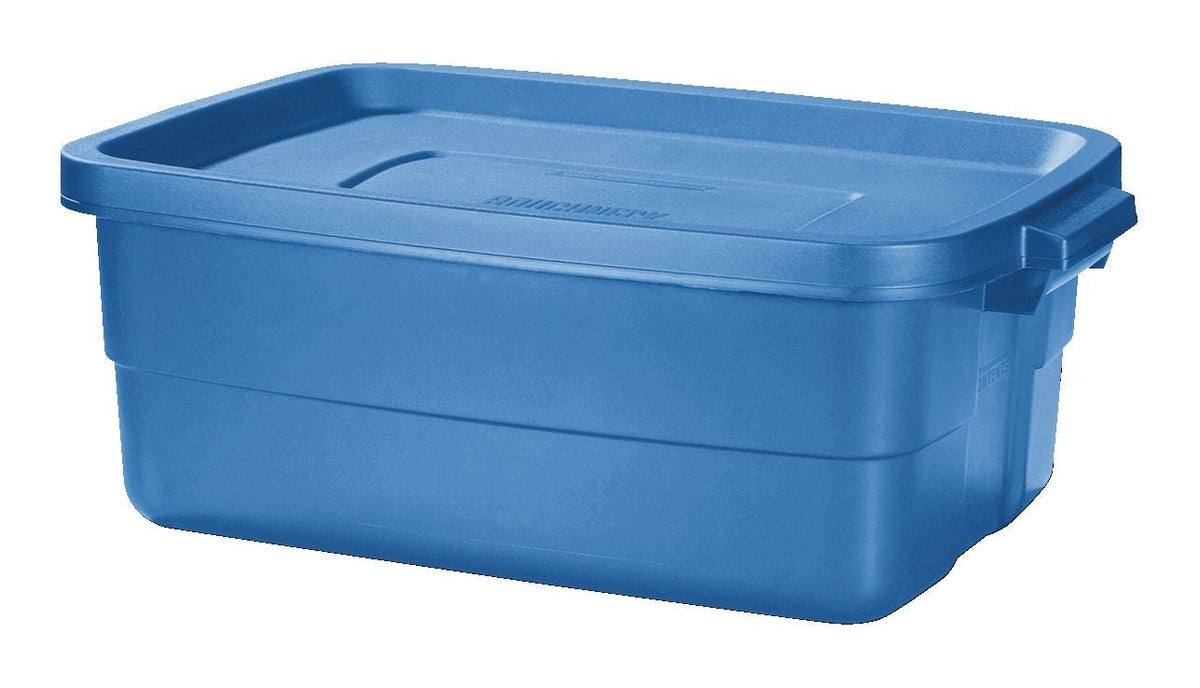 Roughneck Stackable Storage Box with Lid, 38-L, Blue V4X2 - product image 1