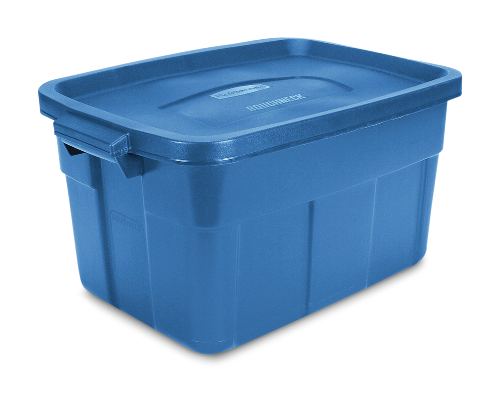 Roughneck Stackable Storage Box with Lid, 53-L, Blue Y2Z7 - product image 1