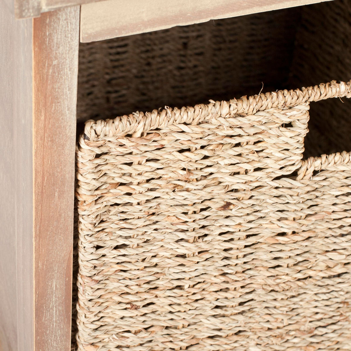 Lonan Wicker Storage Bench, Grey Wash/White, 16.1-in x 47-in x 19.9-in S7P8 - product image 5