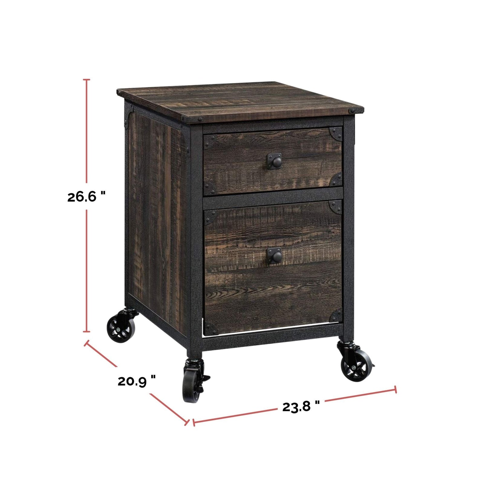 Steel Pedestal River File Cabinet with Drawers, Carbon Oak P6A4 - product image 4