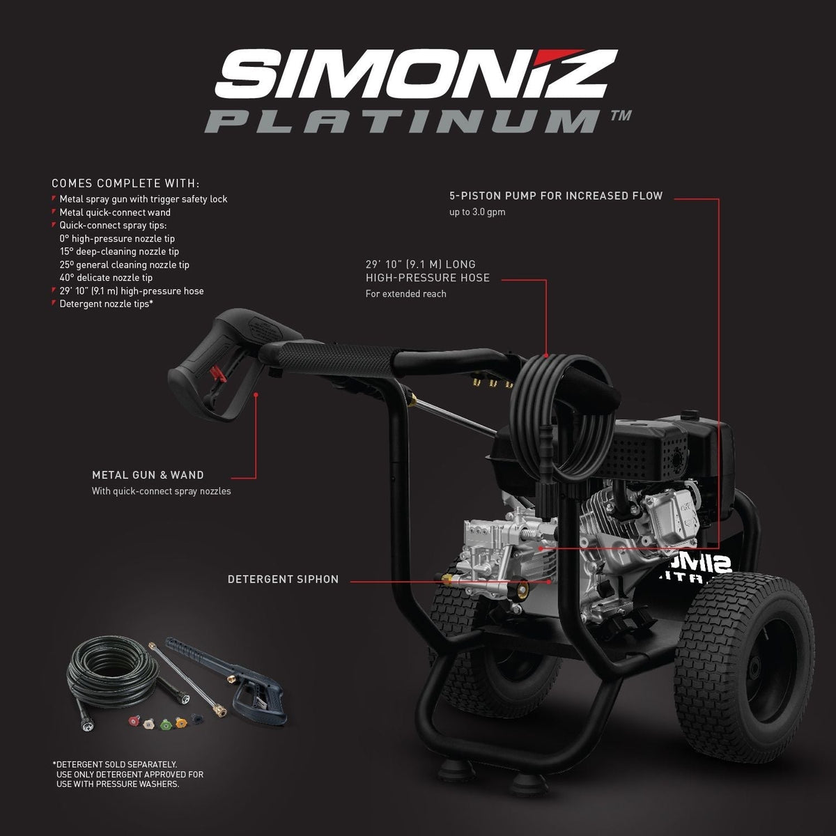Platinum 3450 PSI Gas Pressure Washer Q1W5 - product image 2