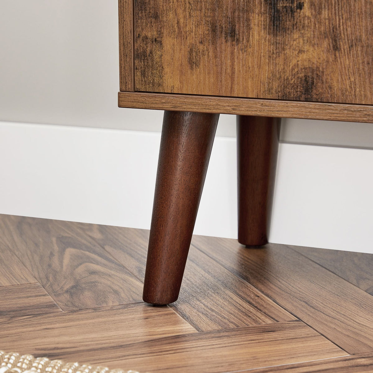 Home 3-Tier Rustic Brown Retro Cabinet with Steel Frame S7F0 - product image 5