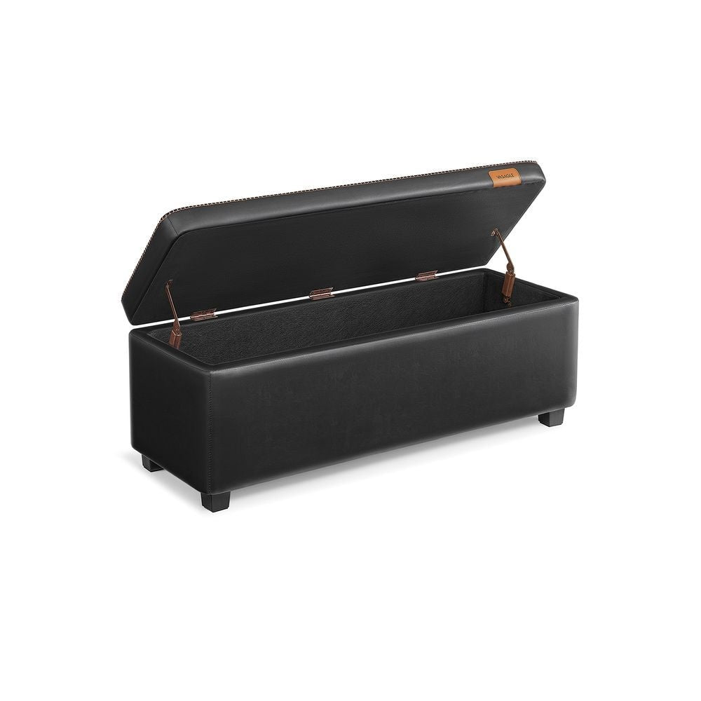 Home Deep Mid-Century Modern Black Storage Ottoman H3F2 - product image 1