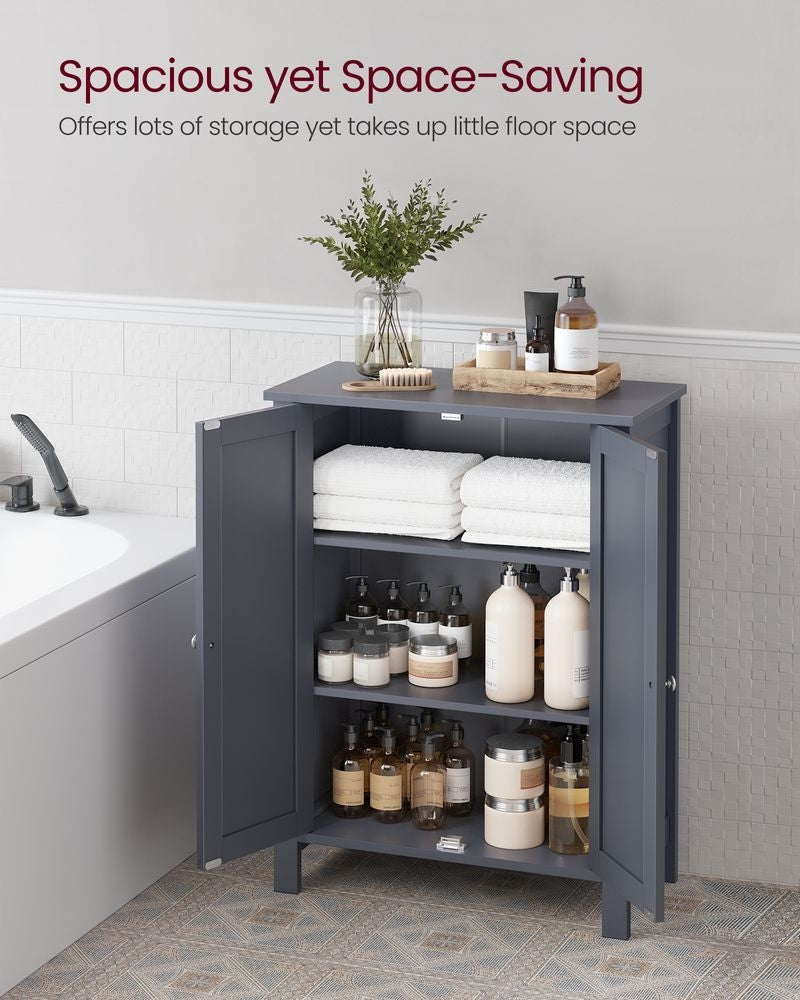 Home Dove Grey Floor Cabinet with 2 Adjustable Shelves H7S7 - product image 2