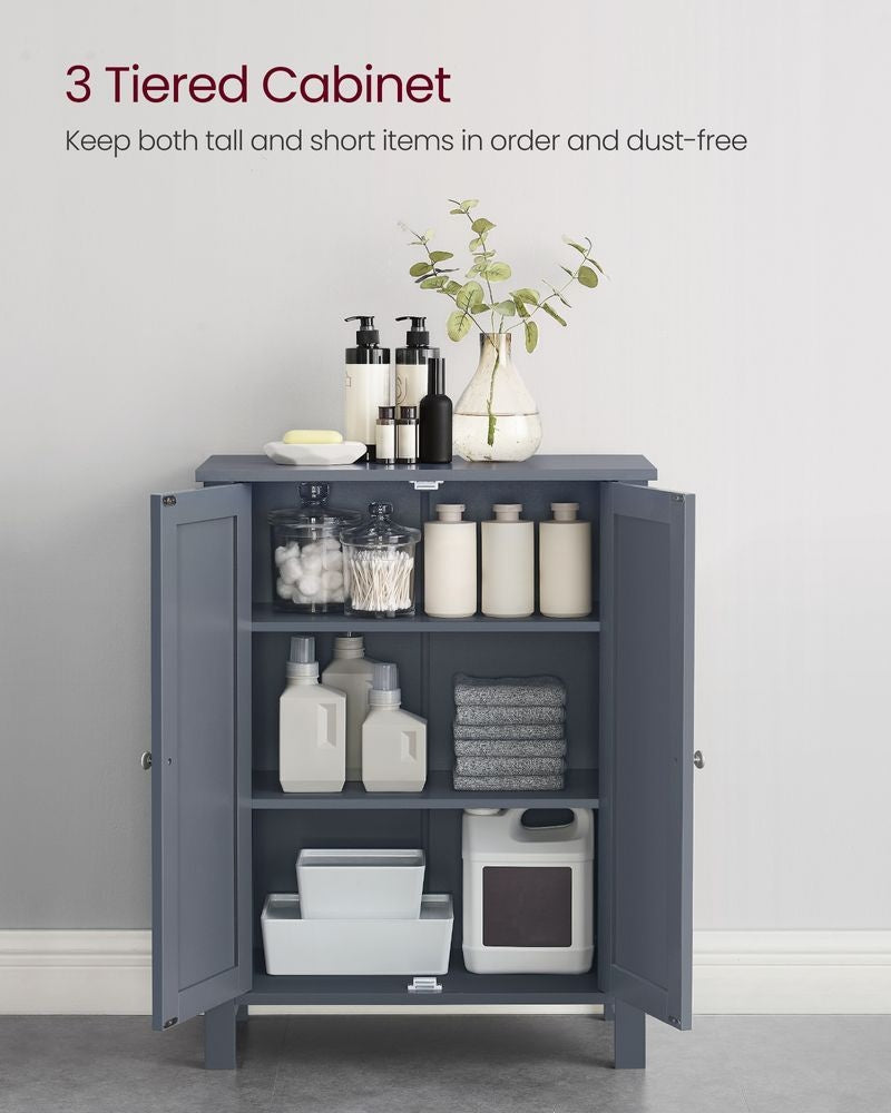 Home Dove Grey Floor Cabinet with 2 Adjustable Shelves H7S7 - product image 4
