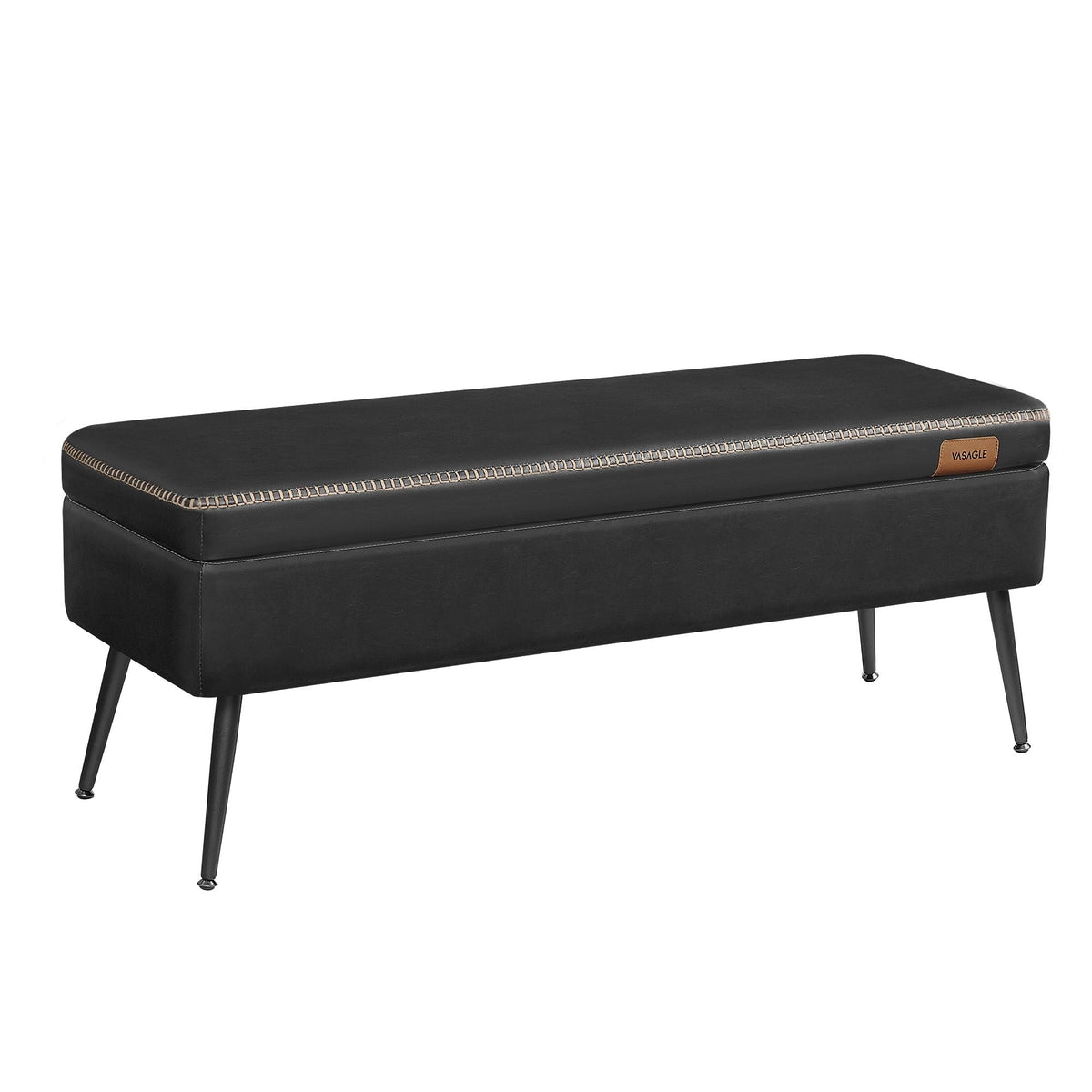 Home Mid-Century Ink Black Ottoman Storage Bench Y1P6 - product image 2
