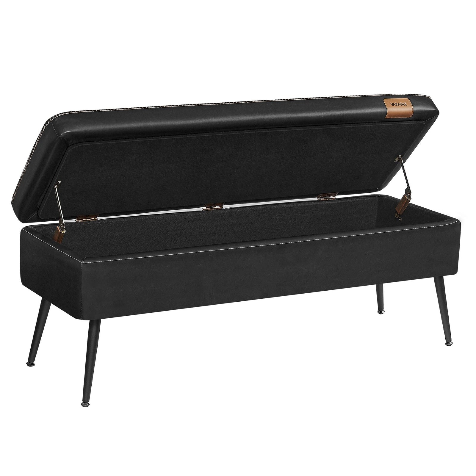 Home Mid-Century Ink Black Ottoman Storage Bench Y1P6 - product image 4