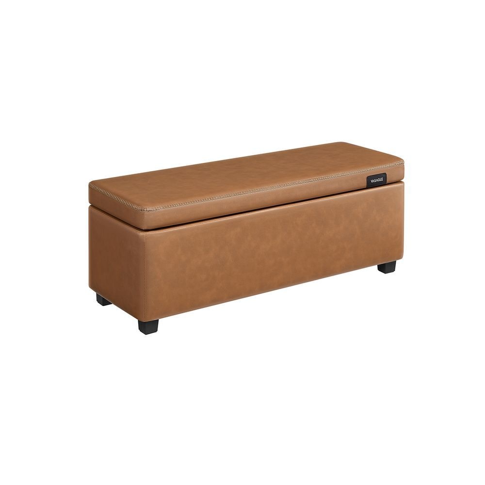 Home Mid-Century Modern Brown Storage Ottoman J8C2 - product image 1