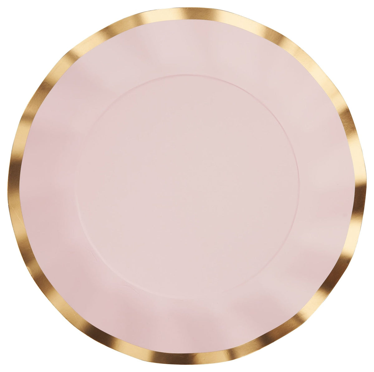 Round Bordered Trimmed Paper Disposable Dinner Plates, Pink/Gold, 10-in, 8-pk, for Valentine's Day/Bridal Shower/Baby Shower T3A1 - product image 1