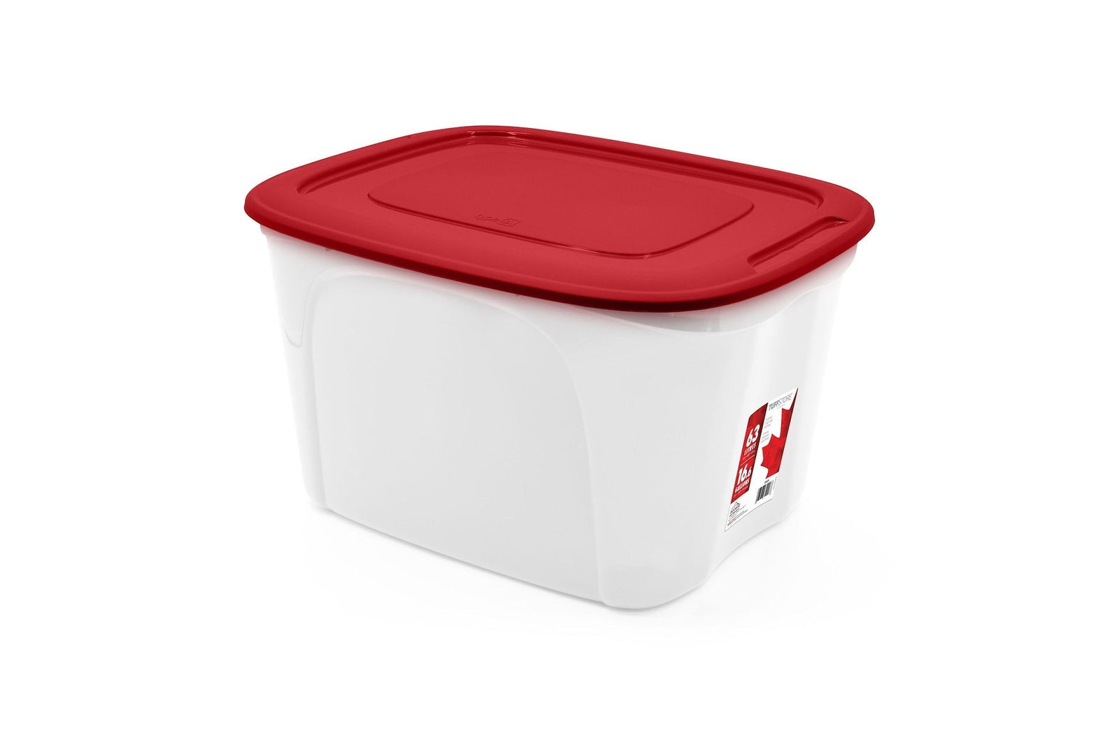 Storage Box with Lid, 63-L, Red/White, 63 Litre Storage Container M4E7 - product image 1