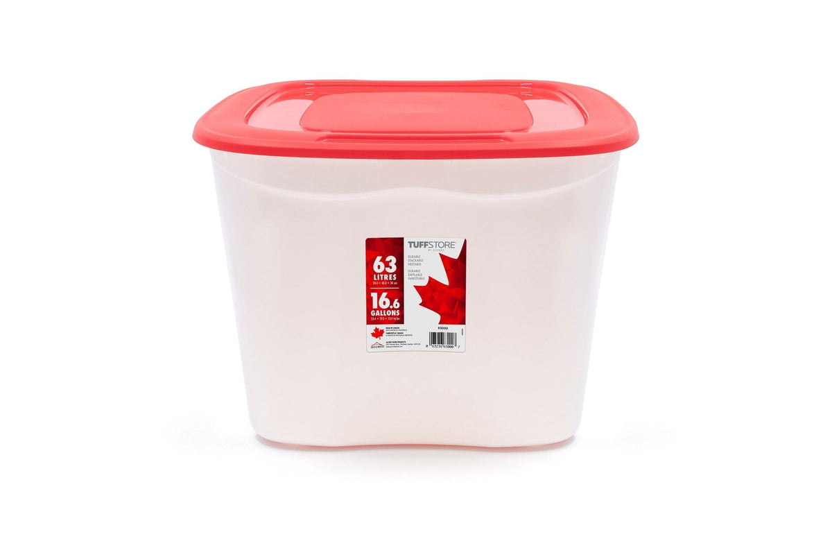 Storage Box with Lid, 63-L, Red/White, 63 Litre Storage Container F2C5 - product image 3