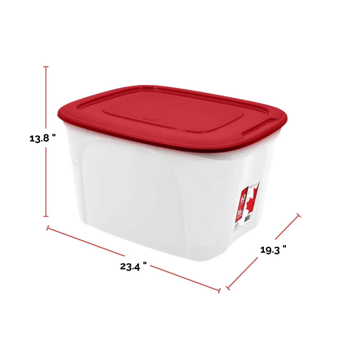 Storage Box with Lid, 63-L, Red/White, 63 Litre Storage Container M4E7 - product image 5