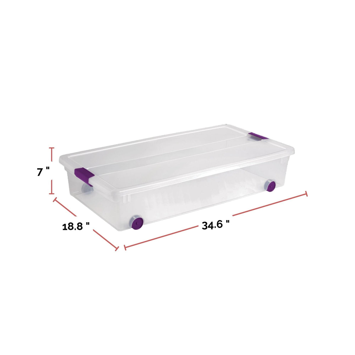 ClearView Latch Wheeled Underbed Storage Box, 57-L B3U9 - product image 3