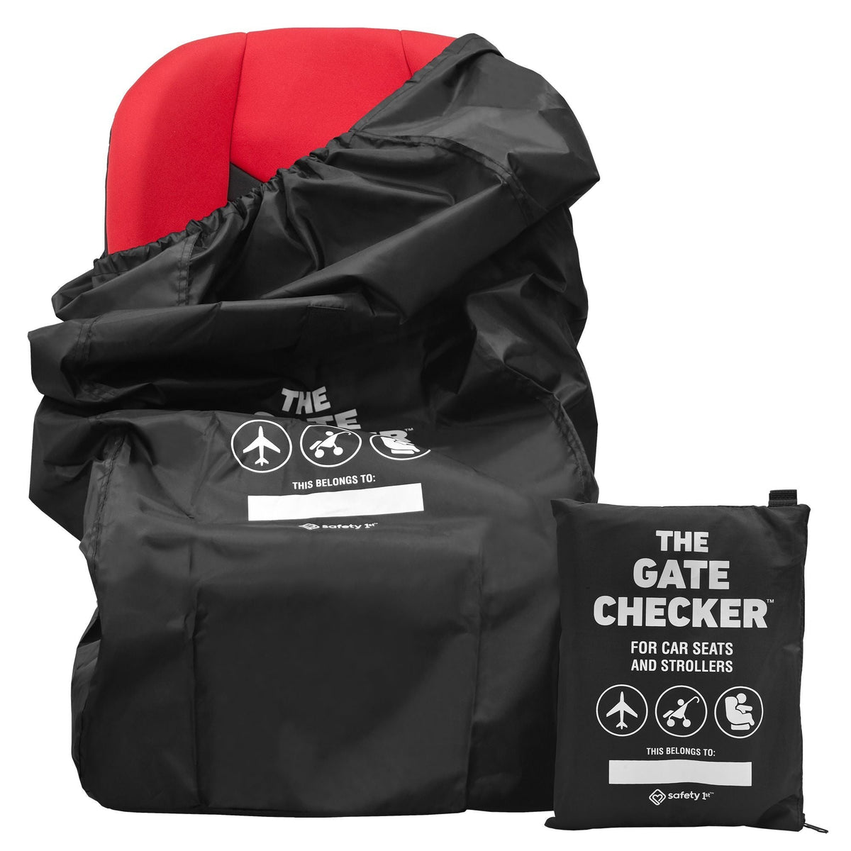 Stroller Gate Heavy-Duty Black Checker Travel Bag with Pouch I4E6 - product image 1