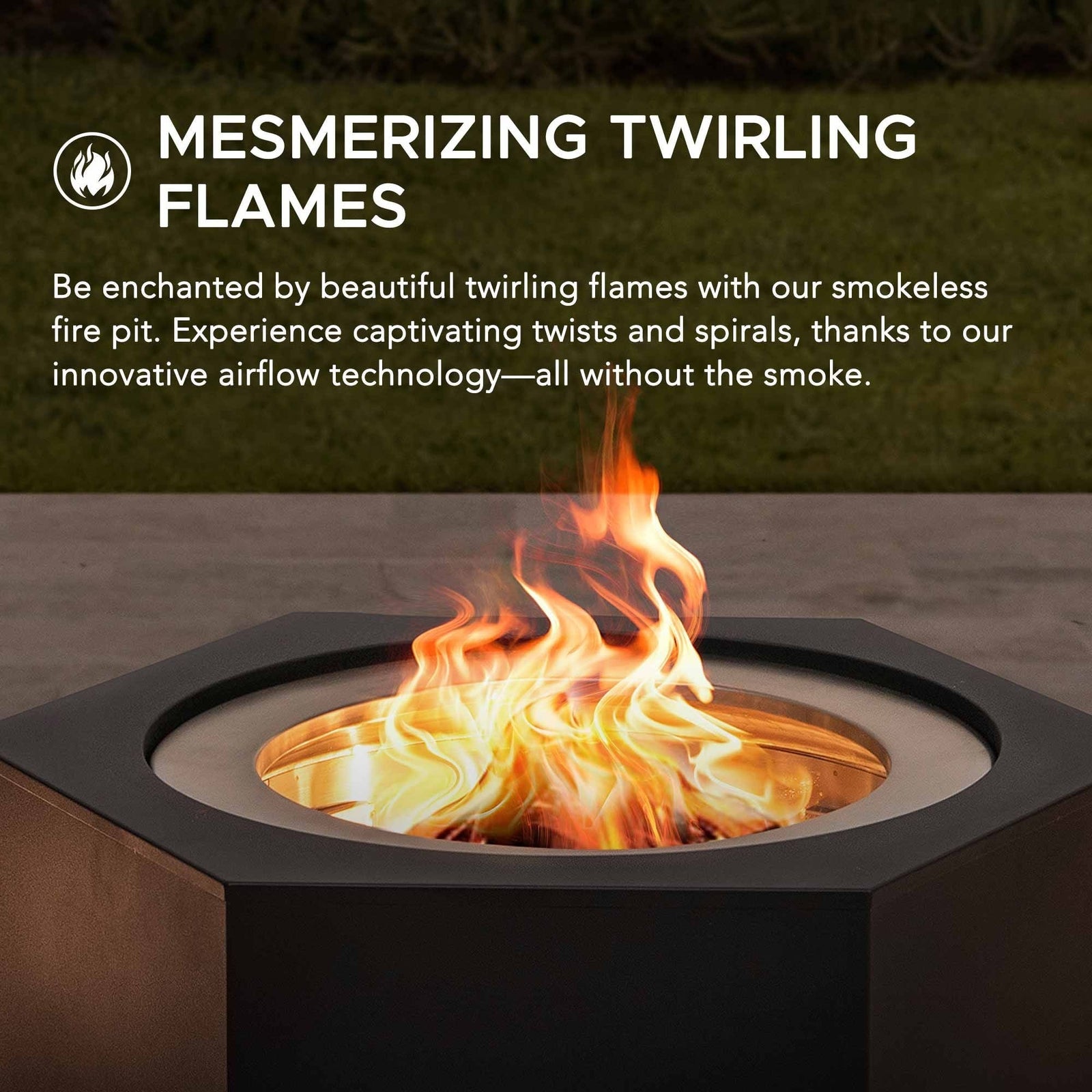 Hexagonal Low Smoke Stainless Steel Fire Pit, 26-in R0F9 - product image 3