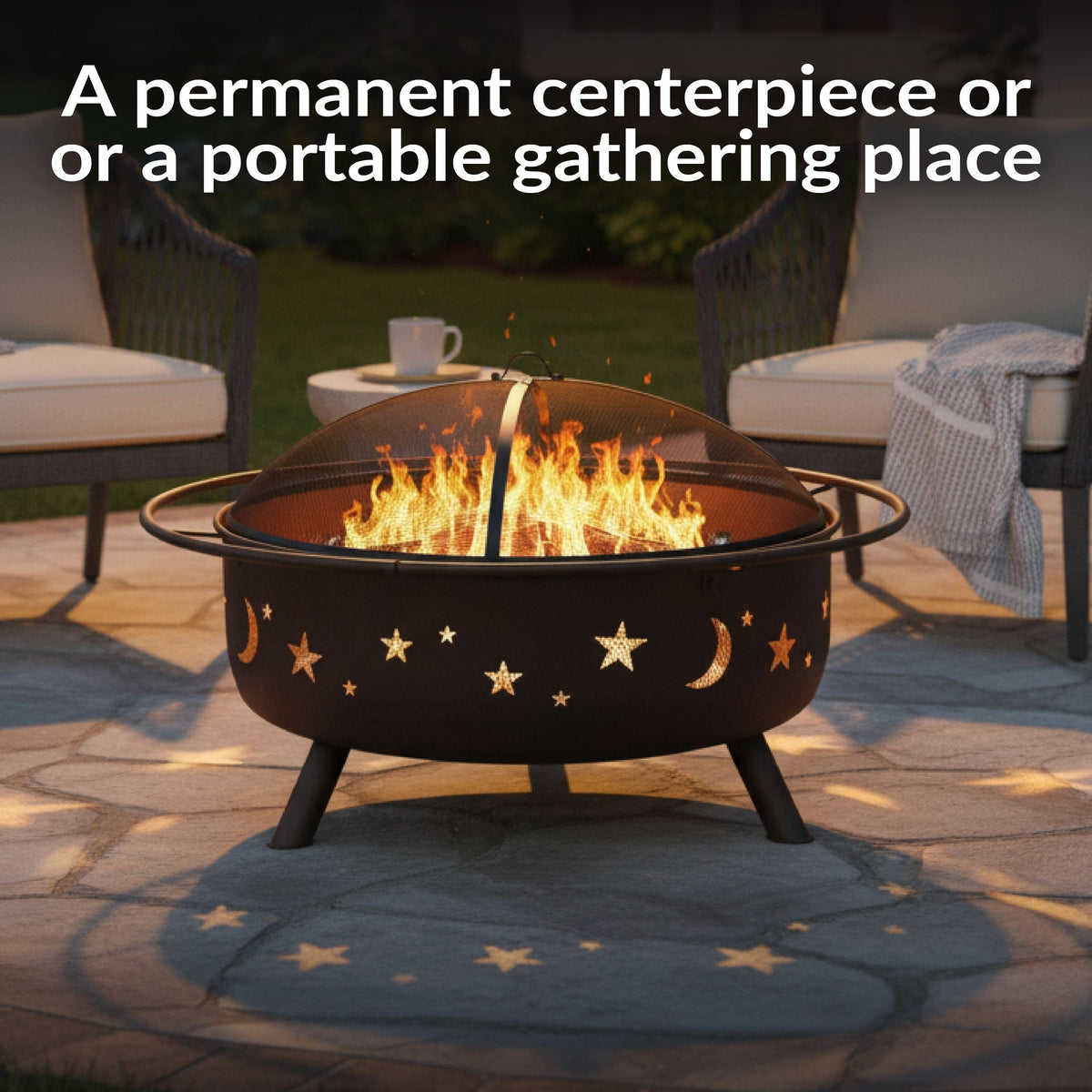 Décor Steel Cosmic Fire Pit, Extra-Large, 42-in Y4X7 - product image 6