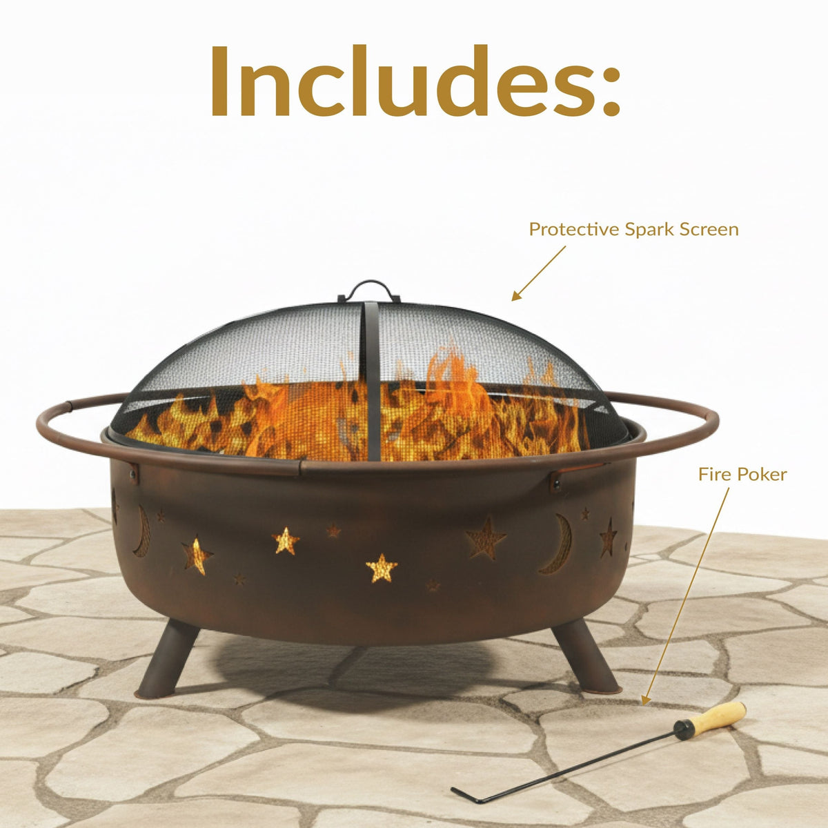 Décor Steel Cosmic Fire Pit, Extra-Large, 42-in Y4X7 - product image 8