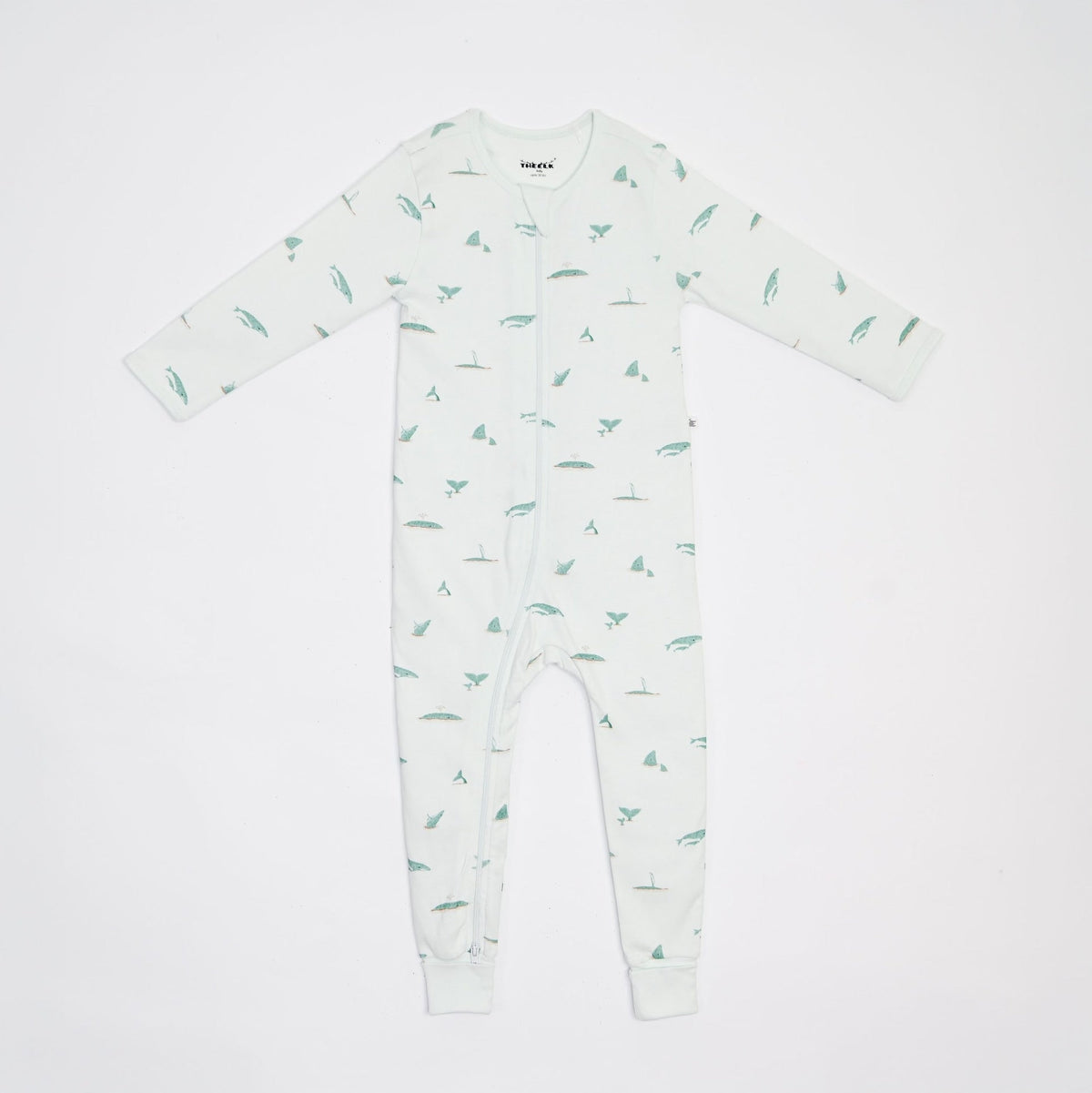 The Elk Baby Whale Print Premium Organic Cotton Play and Grow Rib Foot Zippy, Various Sizes H1X0 - product image 1