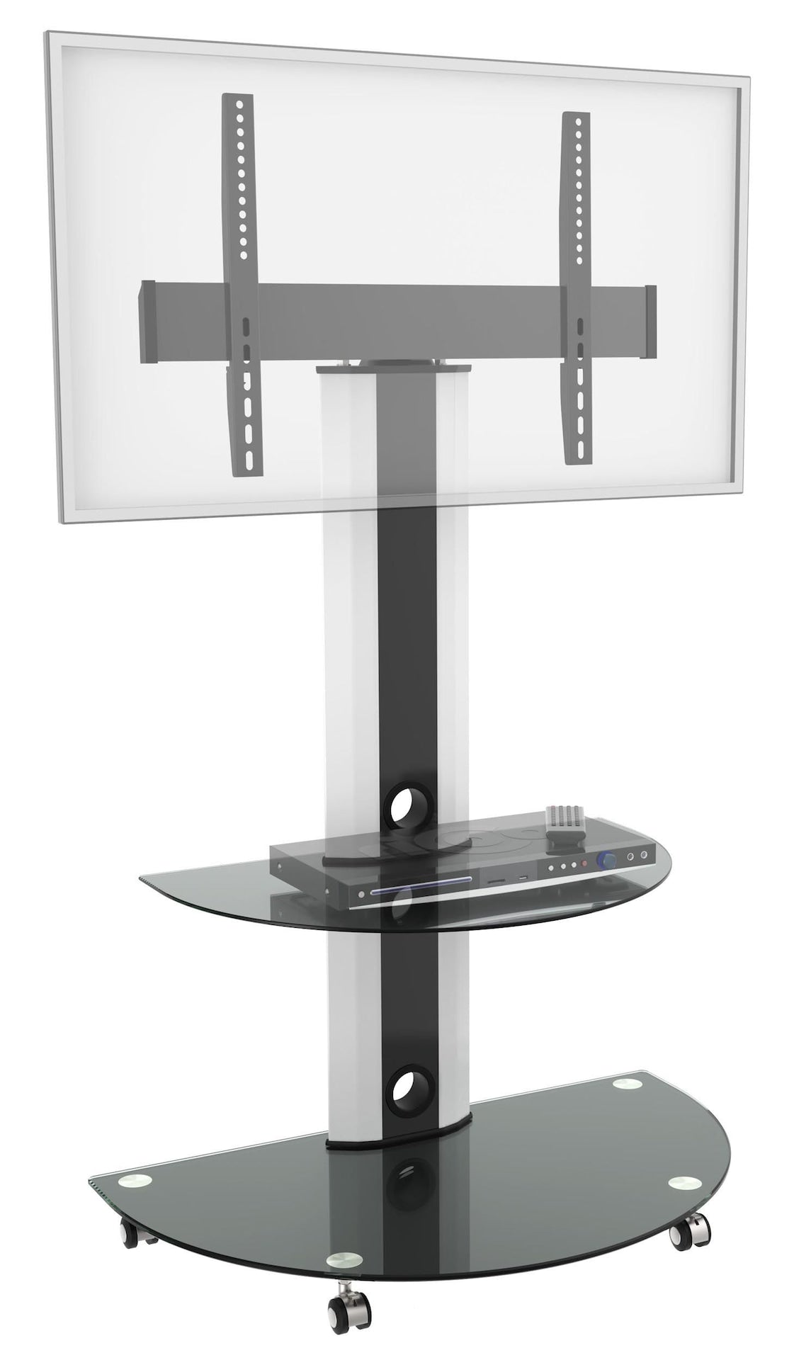 LCD84113BLK Superior TV Cart with Glossy Glass Base and Shelf, 32-in to 55-in L3E8 - product image 2