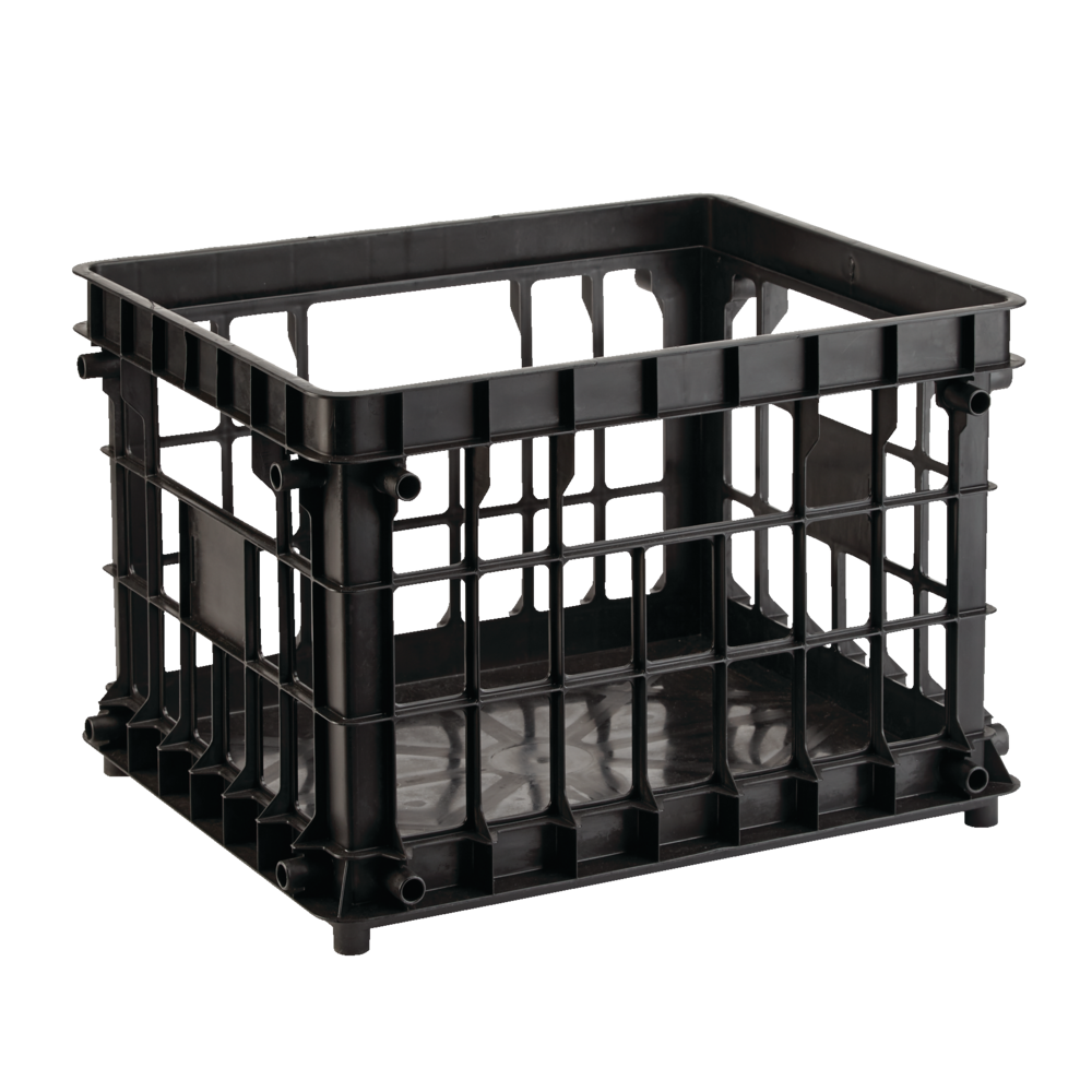type A Prima Stackable Milk Crate Storage Basket, 30.7-L, Black D7M8 - product image 1