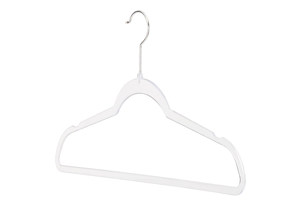 type A Space-Saving Non-Slip Plastic Swivel Hangers, Clear, 10-pk T8R7 - product image 1