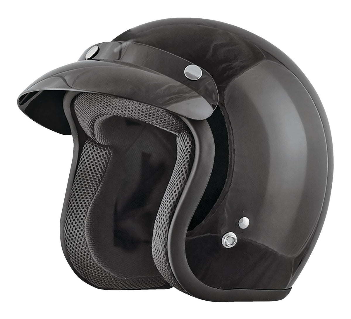 Adult Open-Face Motorcycle Helmet, Black, Assorted Sizes C0Y7 - product image 1