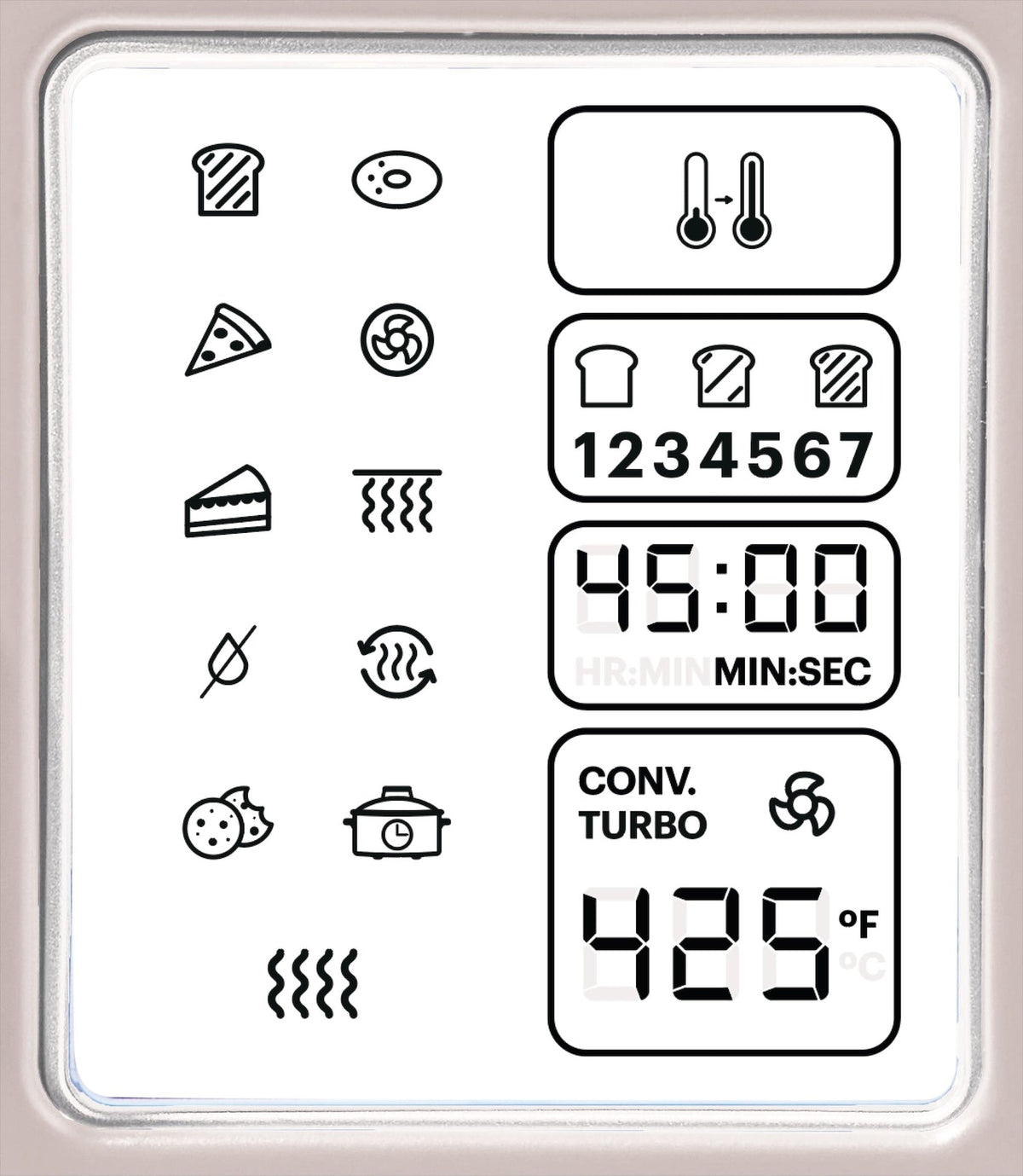 Digital Multi-Functional Air Fryer Toaster Oven with 11 Pre-Set Functions, Shortbread, 6-Slices W0Y6 - product image 6