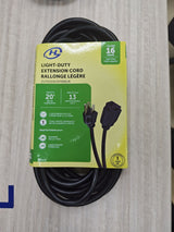 20' 16 Gauge 1-Tap Outdoor Extension Cord, Black N9D1 - product image 2