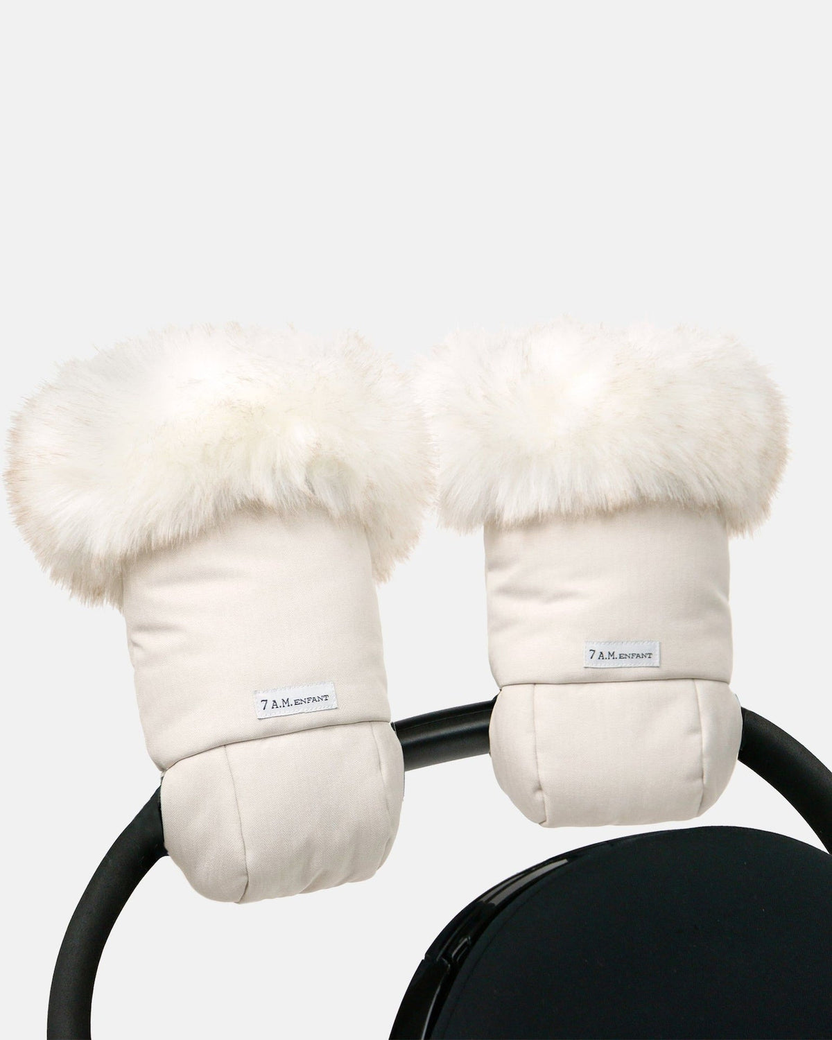 7AM Enfant Warmmuffs - White Fur and Beige Heather P6C3 - product image 1