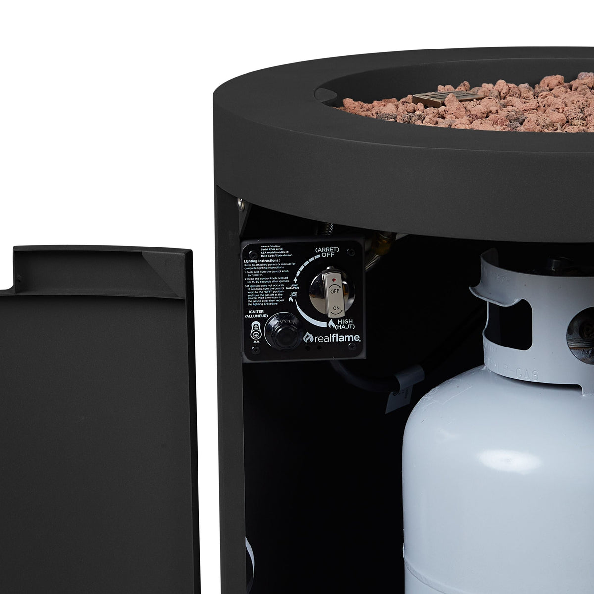 Steel Propane Fire Pit Hidden Tank in Black, 24-in Z2W6 - product image 8