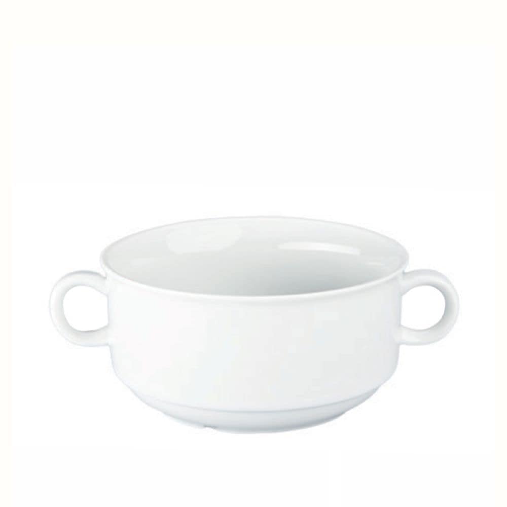 Porcelain Creme Soup Bowl with Handle, White, 355-mL N4K4 - product image 1