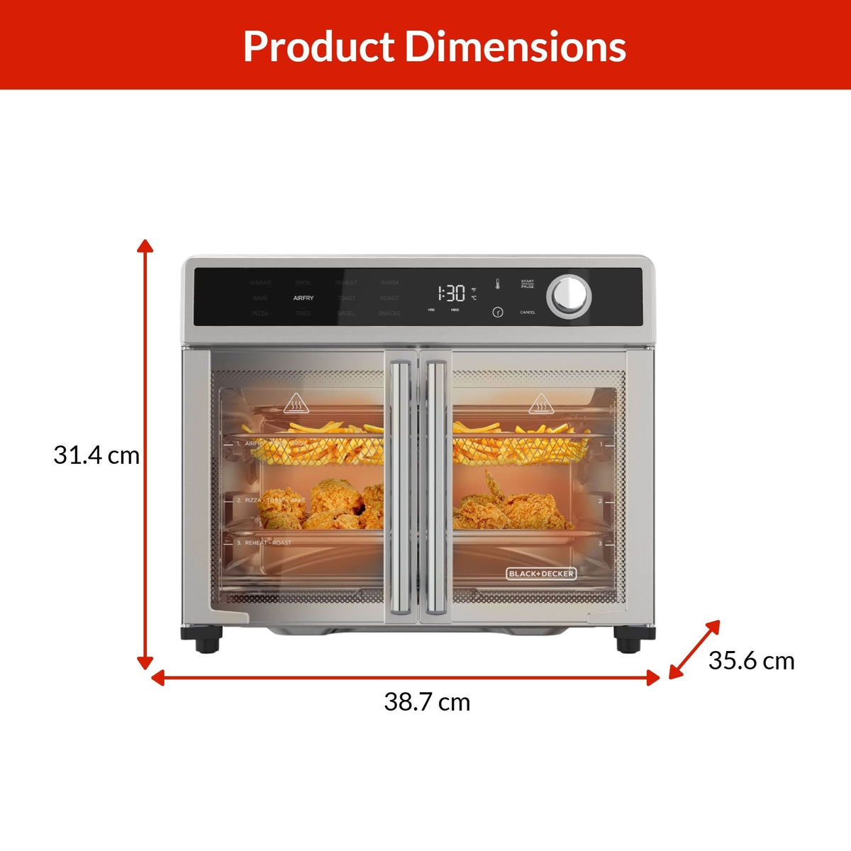 12-in-1 French Door Digital Countertop Convection Oven with Air Fry, 6-Slices E1F2 - product image 2