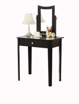 Celah 1-Drawer Black Dressing Table Makeup Vanity Set with Stool and Mirror P5T6 - product image 3