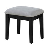 Lynn 1-Drawer Black Dressing Table Makeup Vanity Set with Stool and Mirror W9W9 - product image 1
