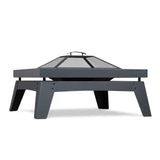 Square Steel Wood Burning Fire Pit in Gray, 37-in R0F2 - product image 1