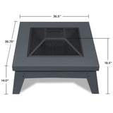 Square Steel Wood Burning Fire Pit in Gray, 37-in R0F2 - product image 4