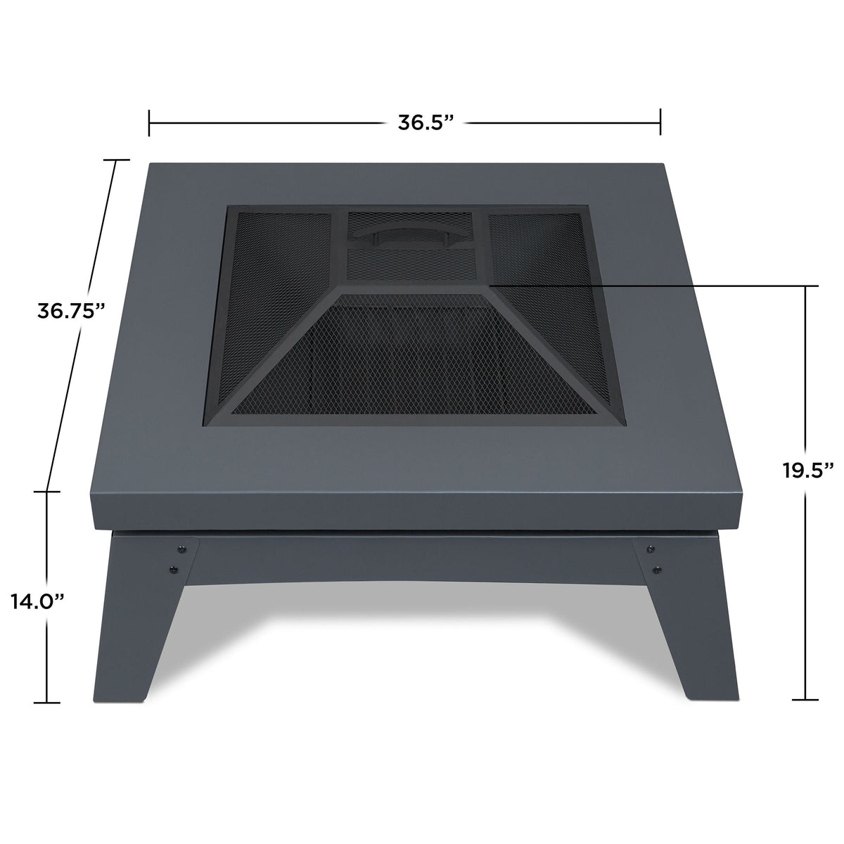 Square Steel Wood Burning Fire Pit in Gray, 37-in R0F2 - product image 4