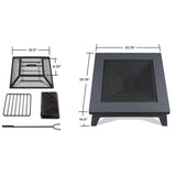 Square Steel Wood Burning Fire Pit in Gray, 37-in R0F2 - product image 5
