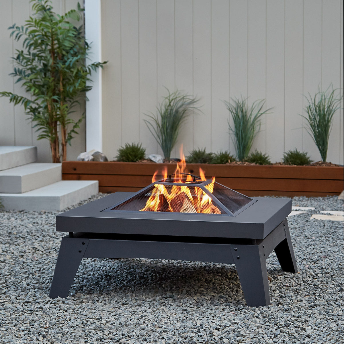 Square Steel Wood Burning Fire Pit in Gray, 37-in R0F2 - product image 6