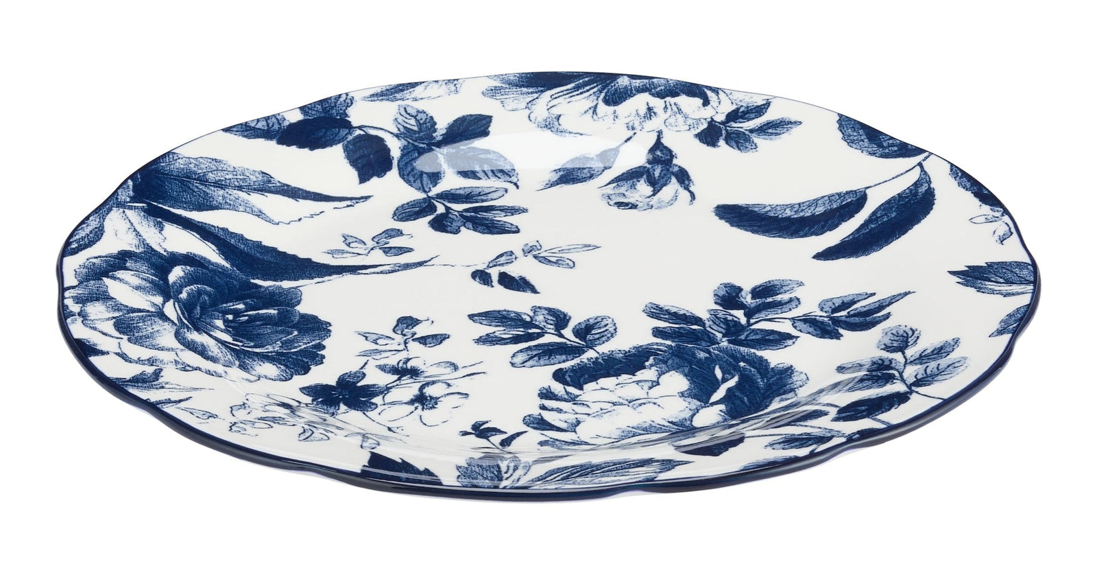 Augusta Stoneware Dinner Plate, 1-pc, White/Blue Floral Z3B2 - product image 1