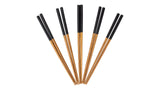 Bamboo Wood Chopsticks with Black Top, Serves 5, 10-pc G0G6 - product image 1
