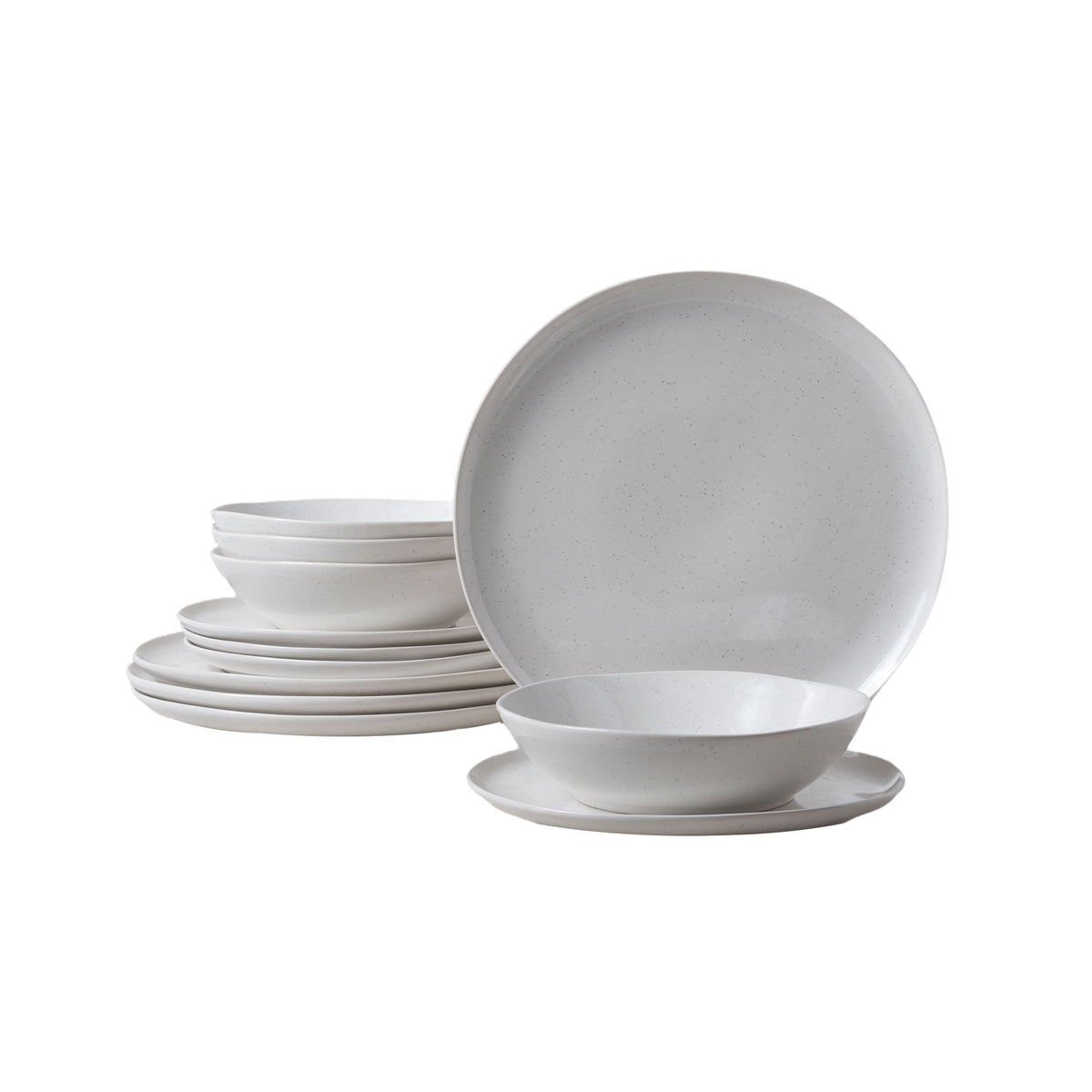 Bettina Glossy Stoneware Dinnerware Set, Serves 4, 12-pc, White Speckle Y1N5 - product image 1