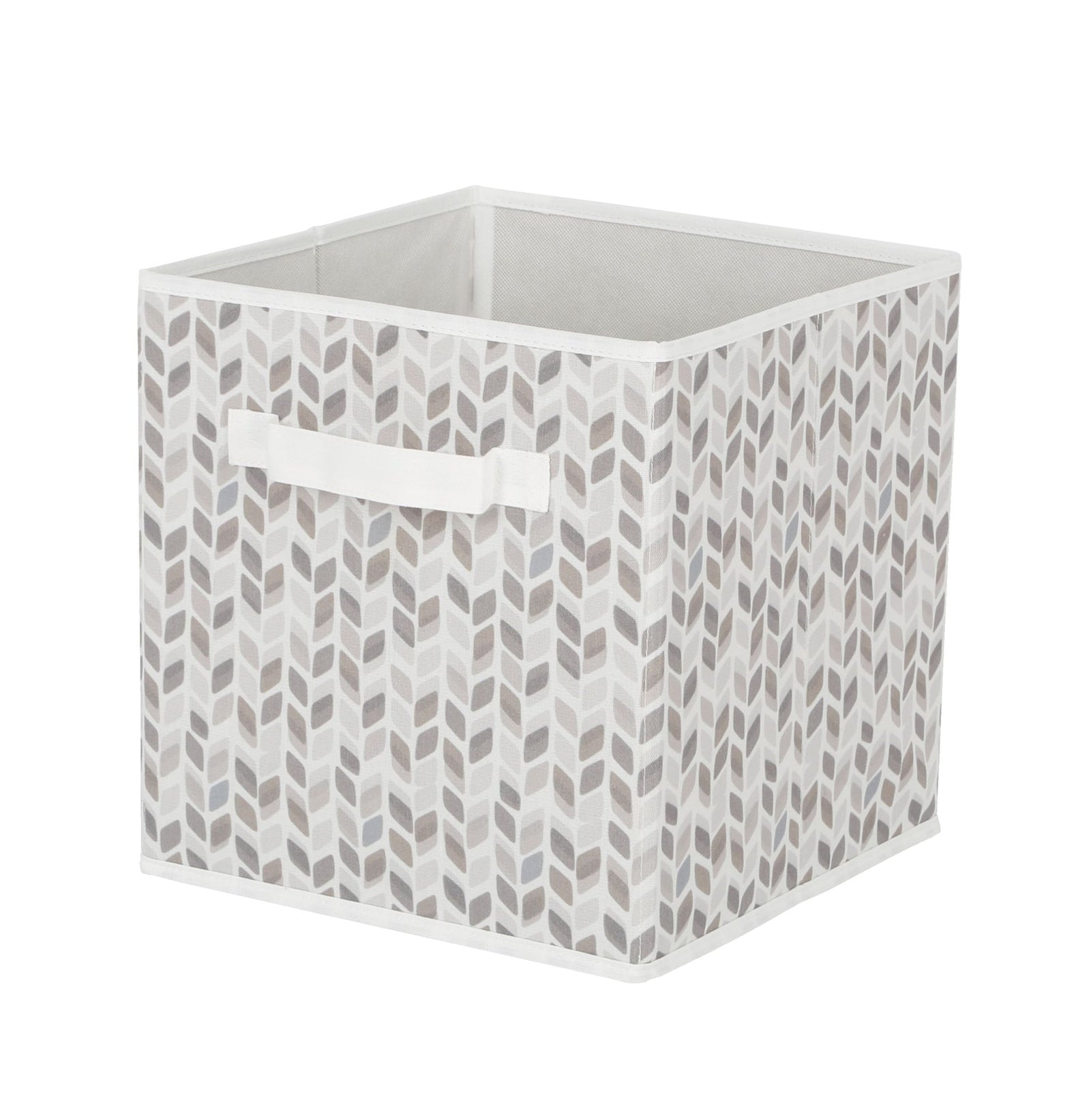 Cube Fabric Drawer Basket, White and Grey Tiled, 10.5 x 10.5 x 11-in C0V1 - product image 1