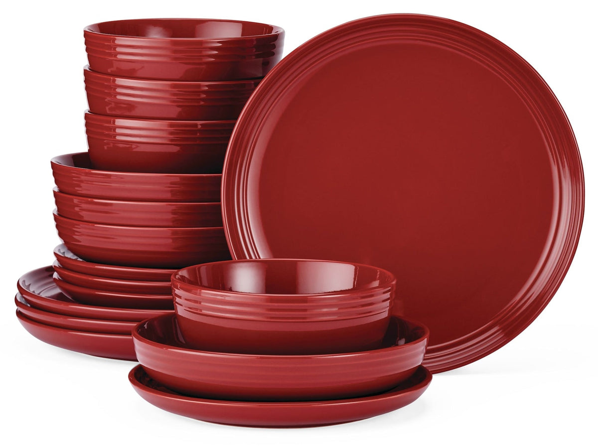 Edenhill Farmhouse Bistro Stoneware Dinnerware Set, Serves 4, 16-pc, Red Z2H6 - product image 1